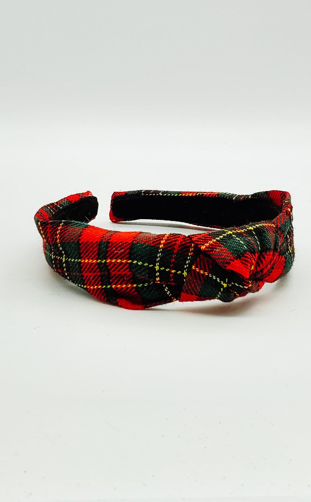 Red & Green Plaid - Hard Headband-Headband-Elie’s Bows