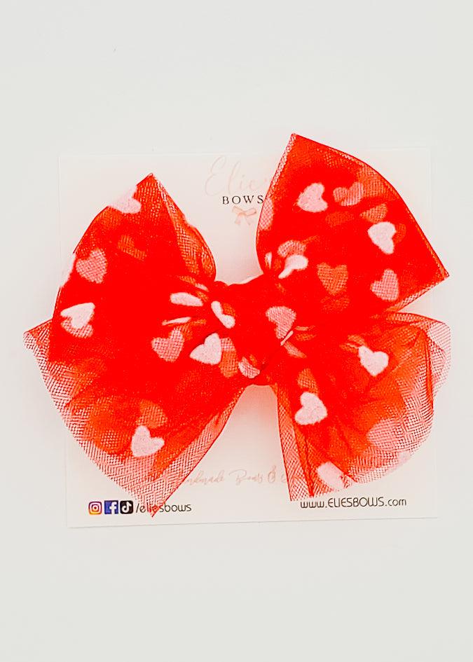 Red Heart Tulle - 4"-Bows-Elie’s Bows