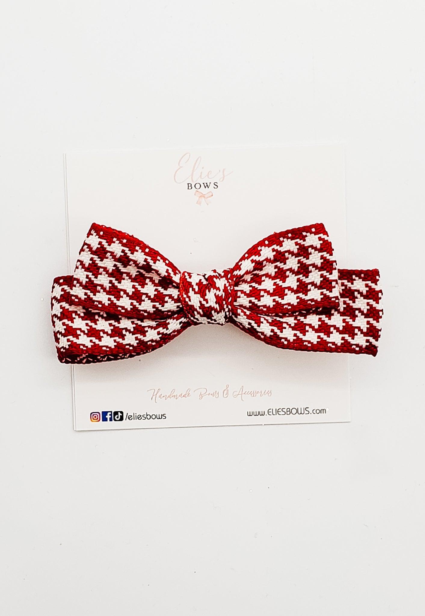 Red Houndstooth - 4"-Bows-Elie’s Bows