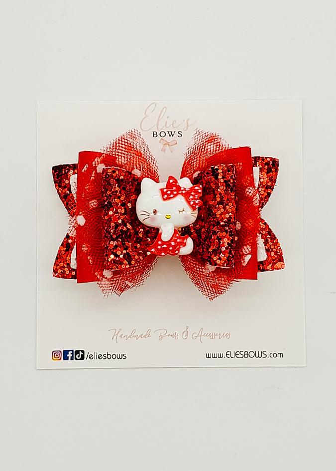 Red Love Kitty - 3"-Bows-Elie’s Bows