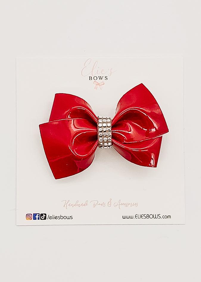 Red Patent Diamond - Twist - 2.5"-Bows-Elie’s Bows