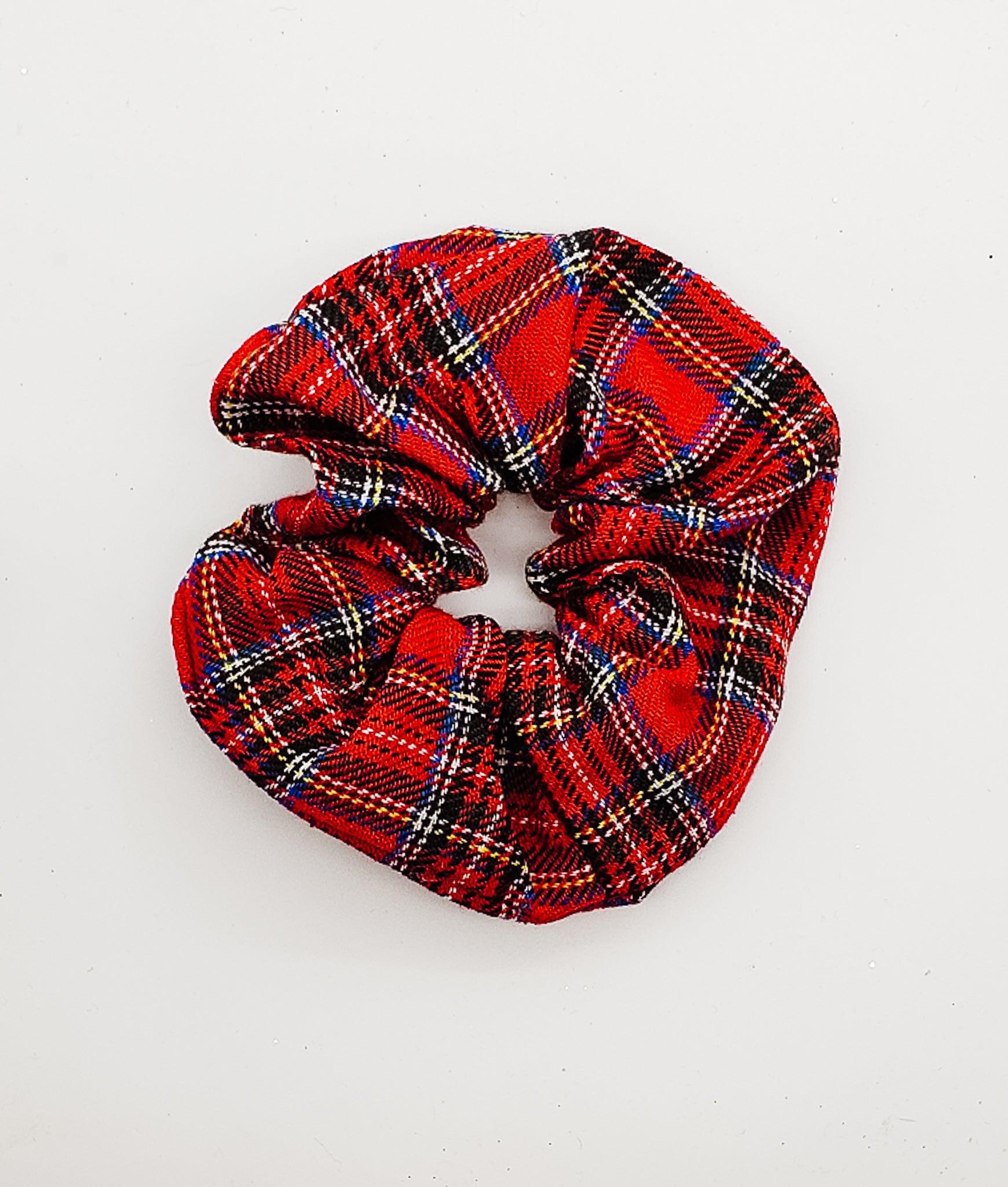 Red Plaid - Scrunchie-Scrunchie-Elie’s Bows