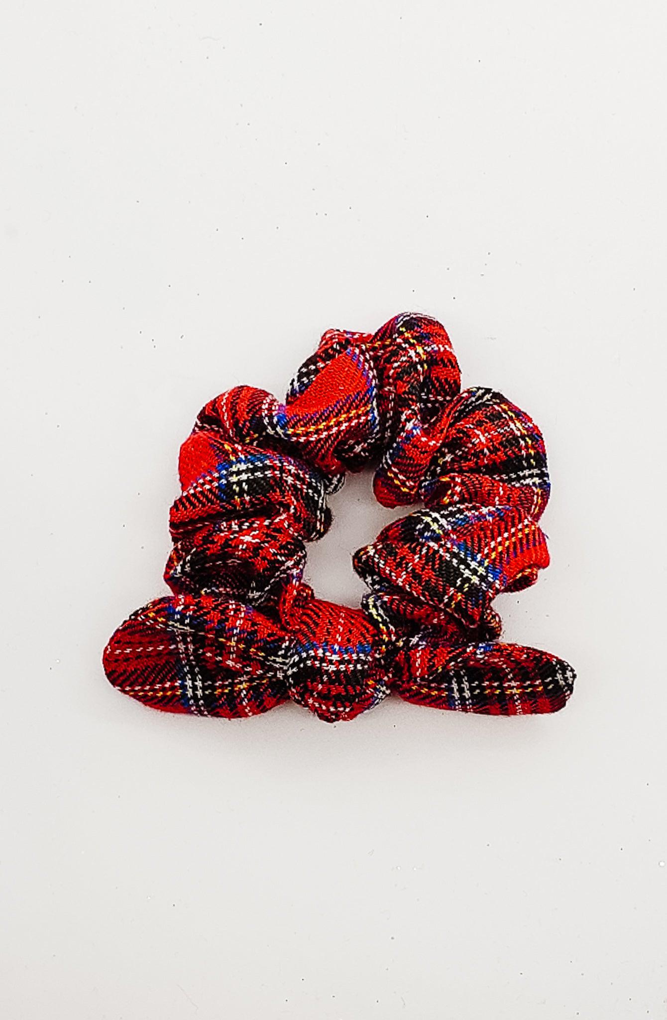 Red Plaid - Tail Scrunchie-Scrunchie-Elie’s Bows