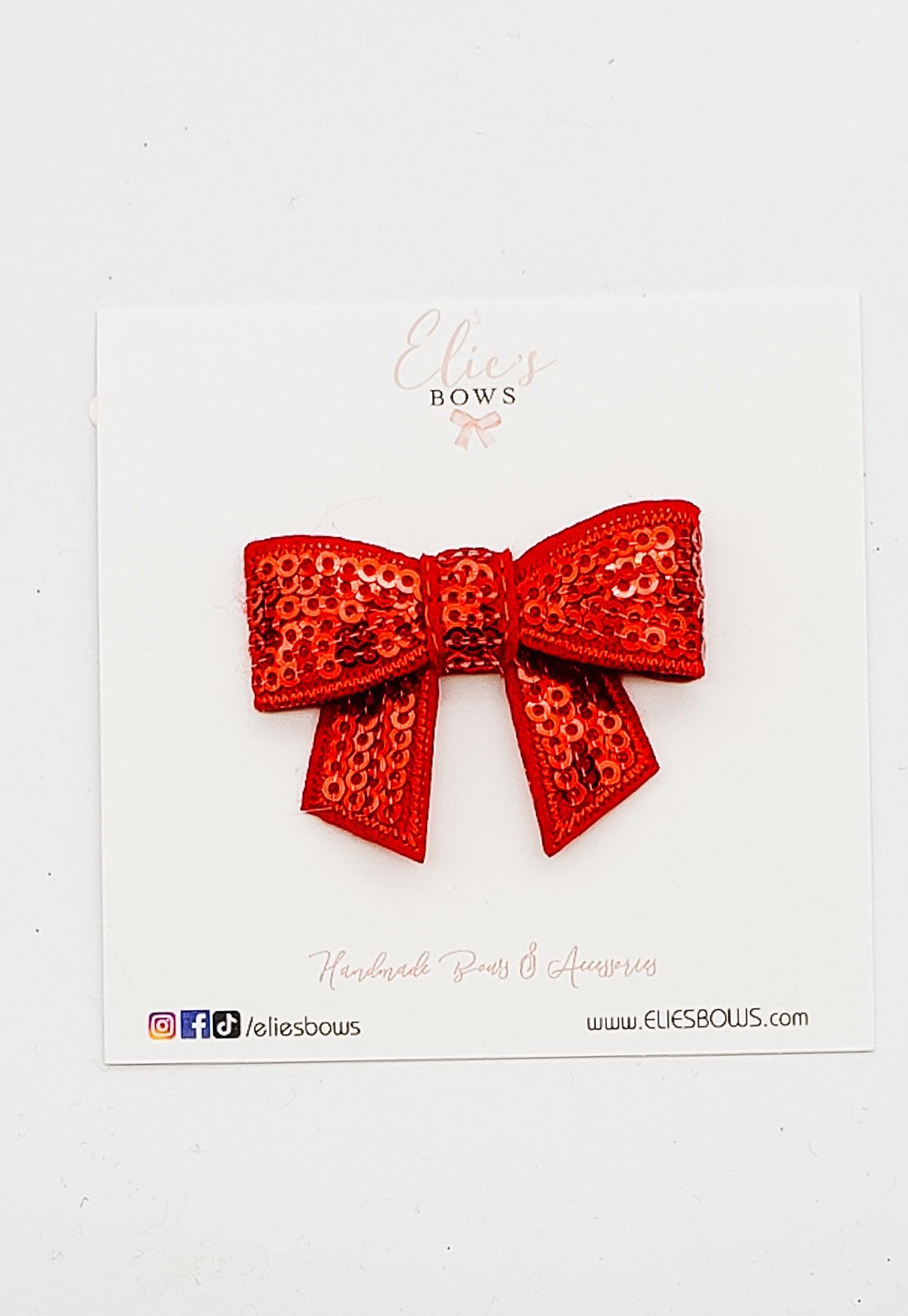 Red - Sequence Bow - 2"-Bows-Elie’s Bows