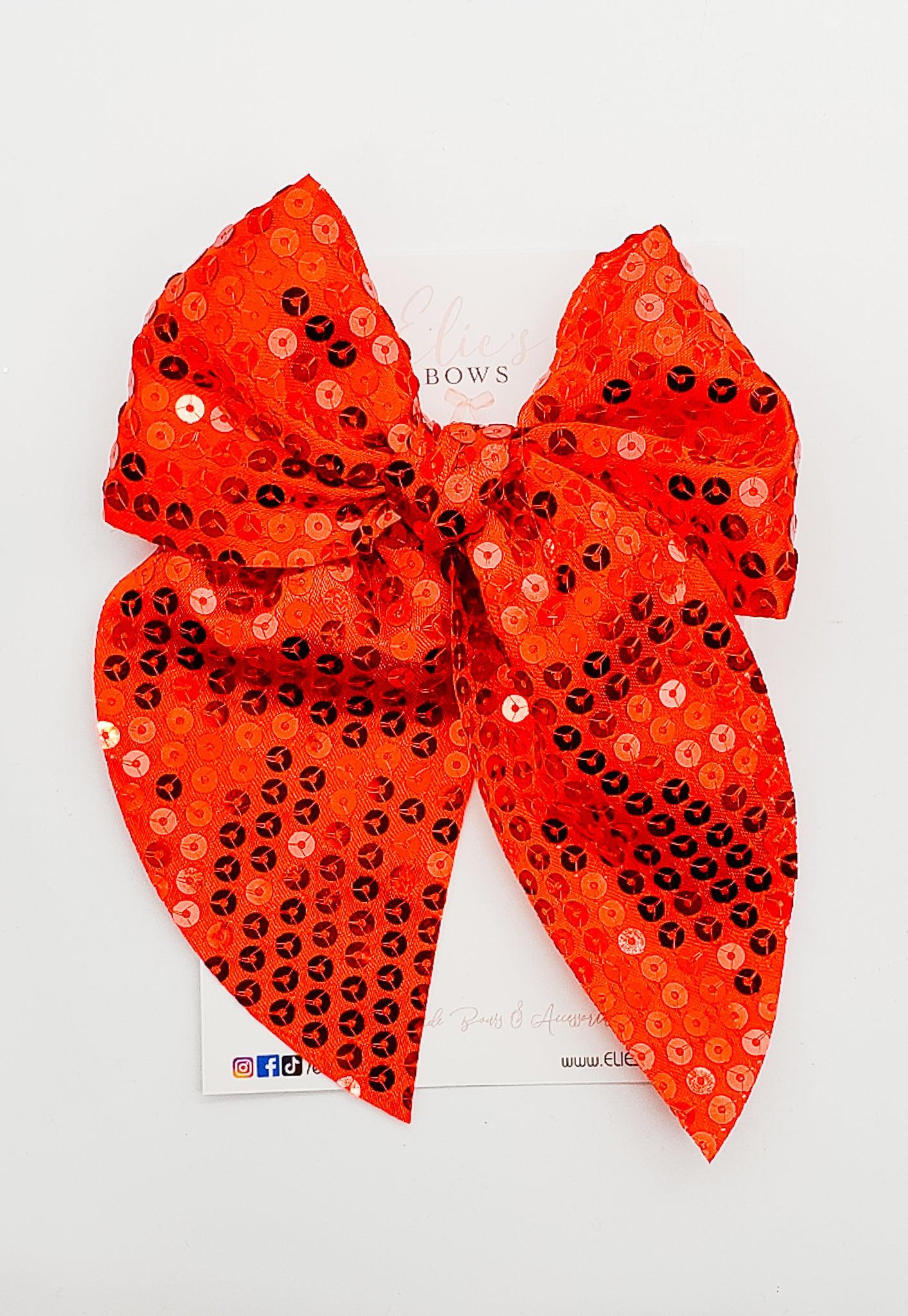 Red Sequence - Charlotte Bow - 4.5"-Charlotte-Elie’s Bows