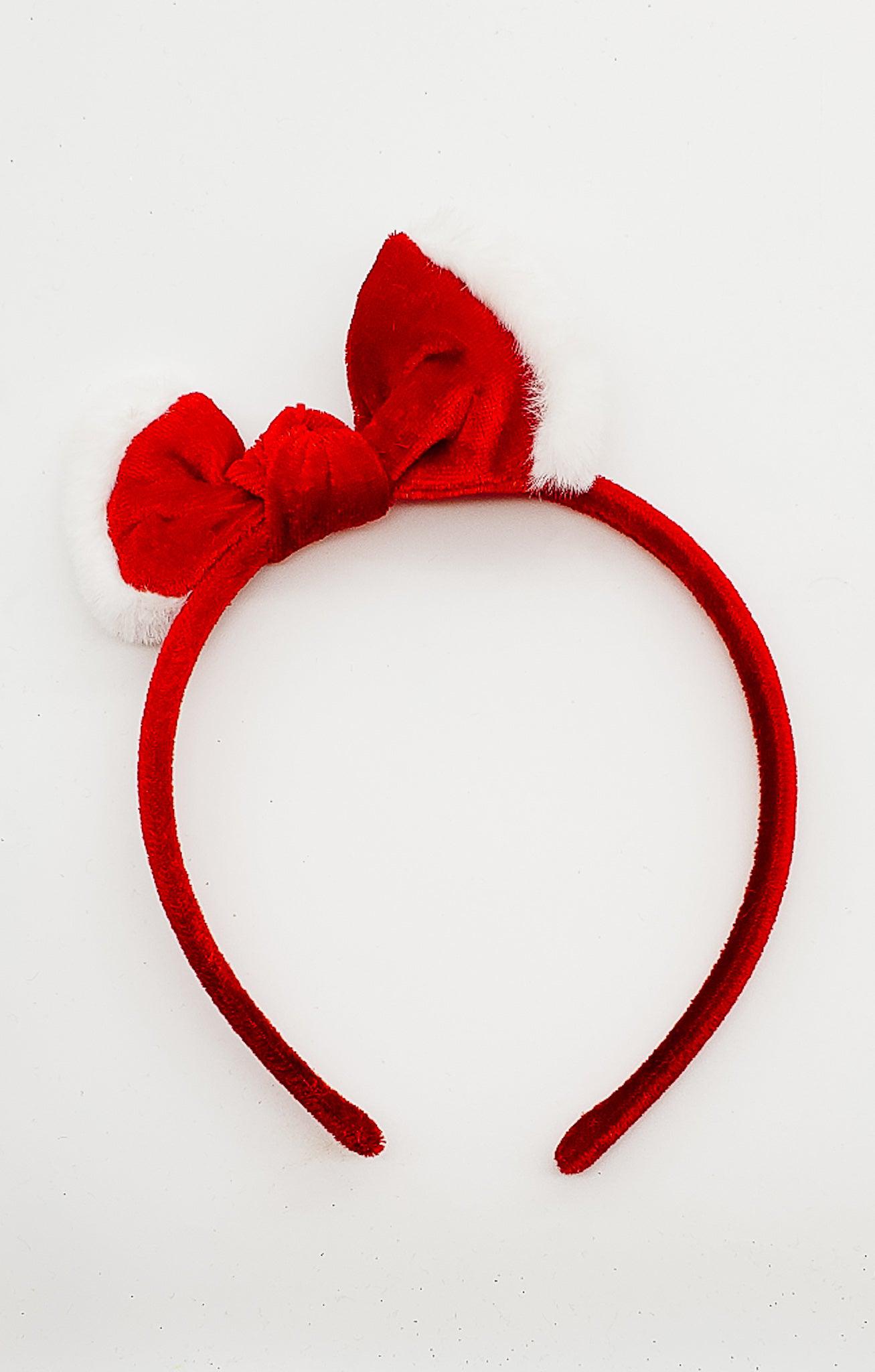 Red Velvet Santa - Hard Headband-Headband-Elie’s Bows
