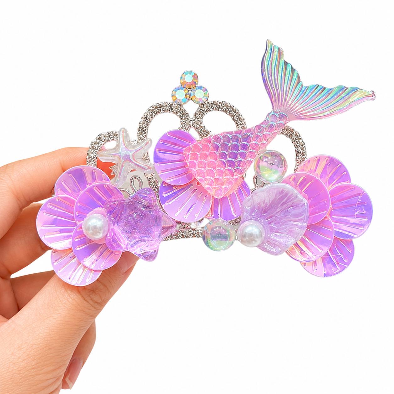 Crowned Pinky Princess  - Bar Clip - 3"