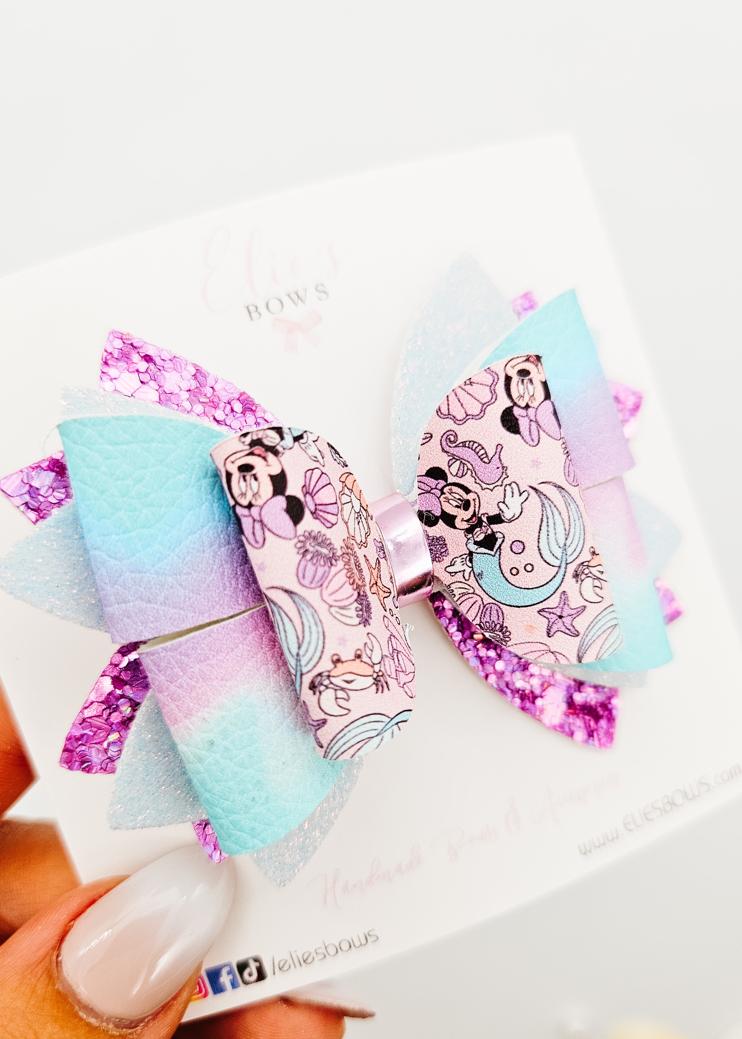 Minnie Mermaid - Hair Bow 3.5"