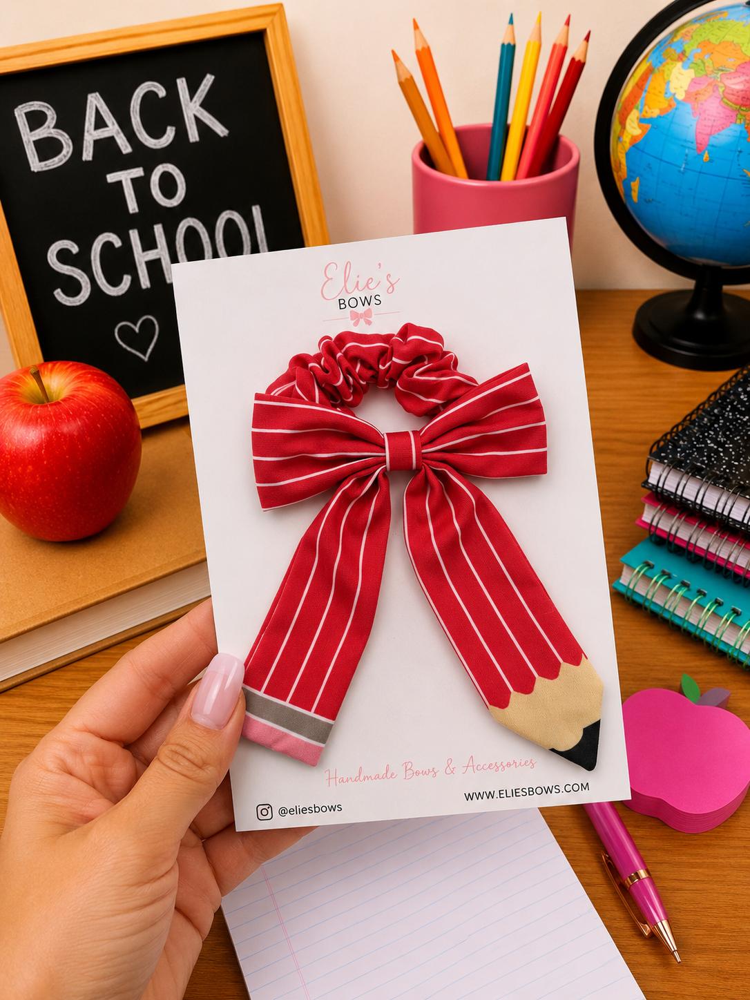 Pink Pencil Long - Scrunchie