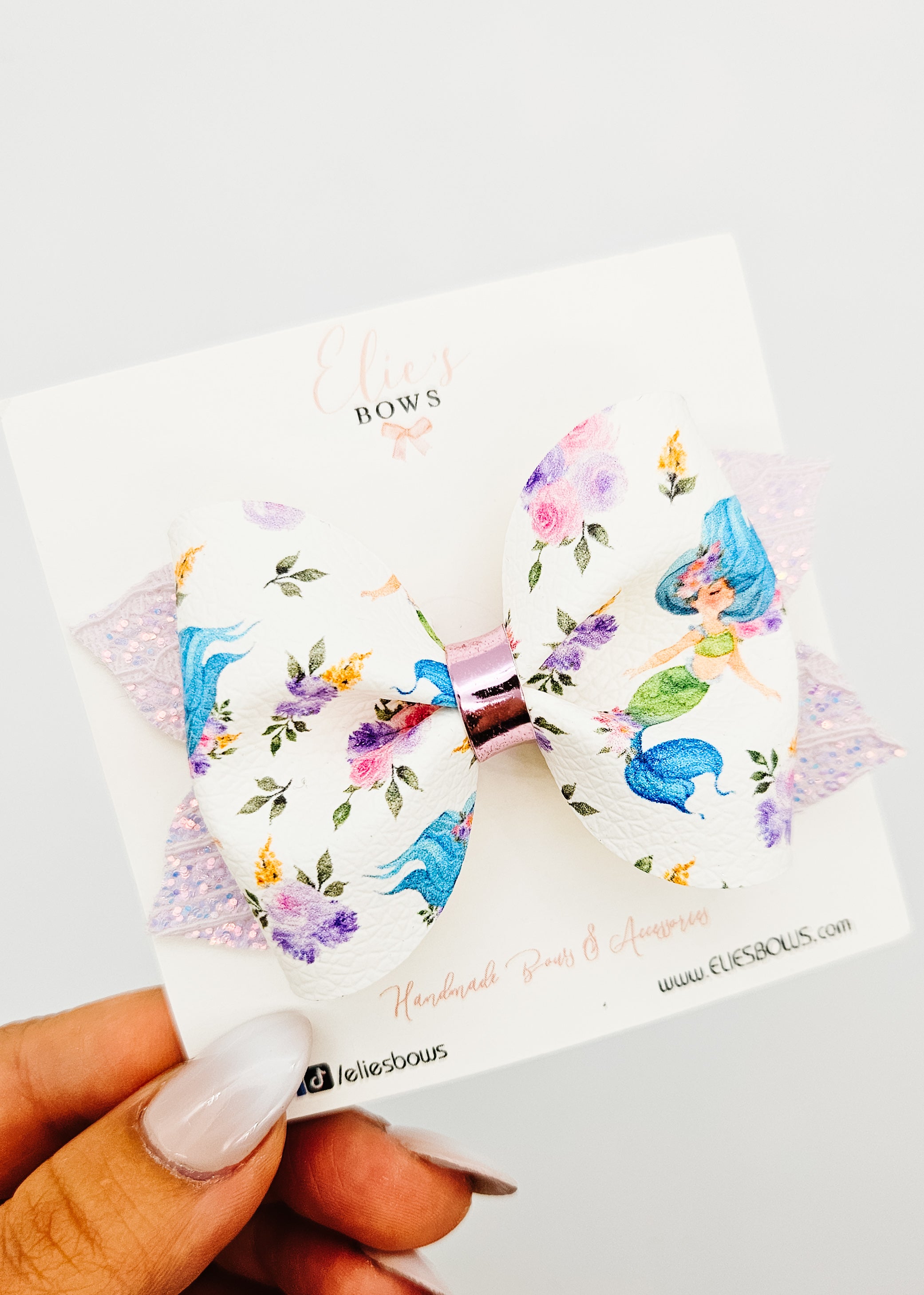 Blue Hair Mermaid - Hair Bow 4"