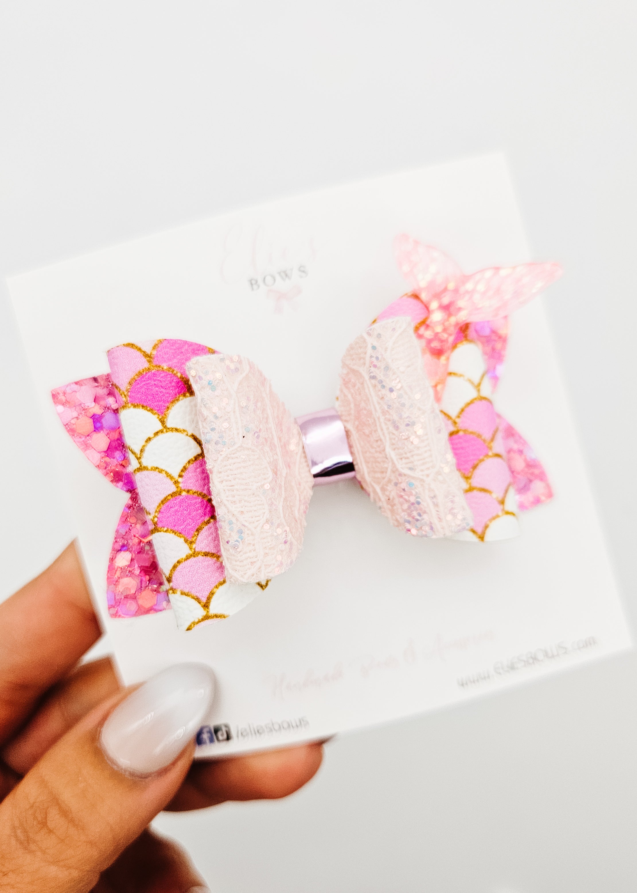 Pink Scales - Hair Bow 3.5"