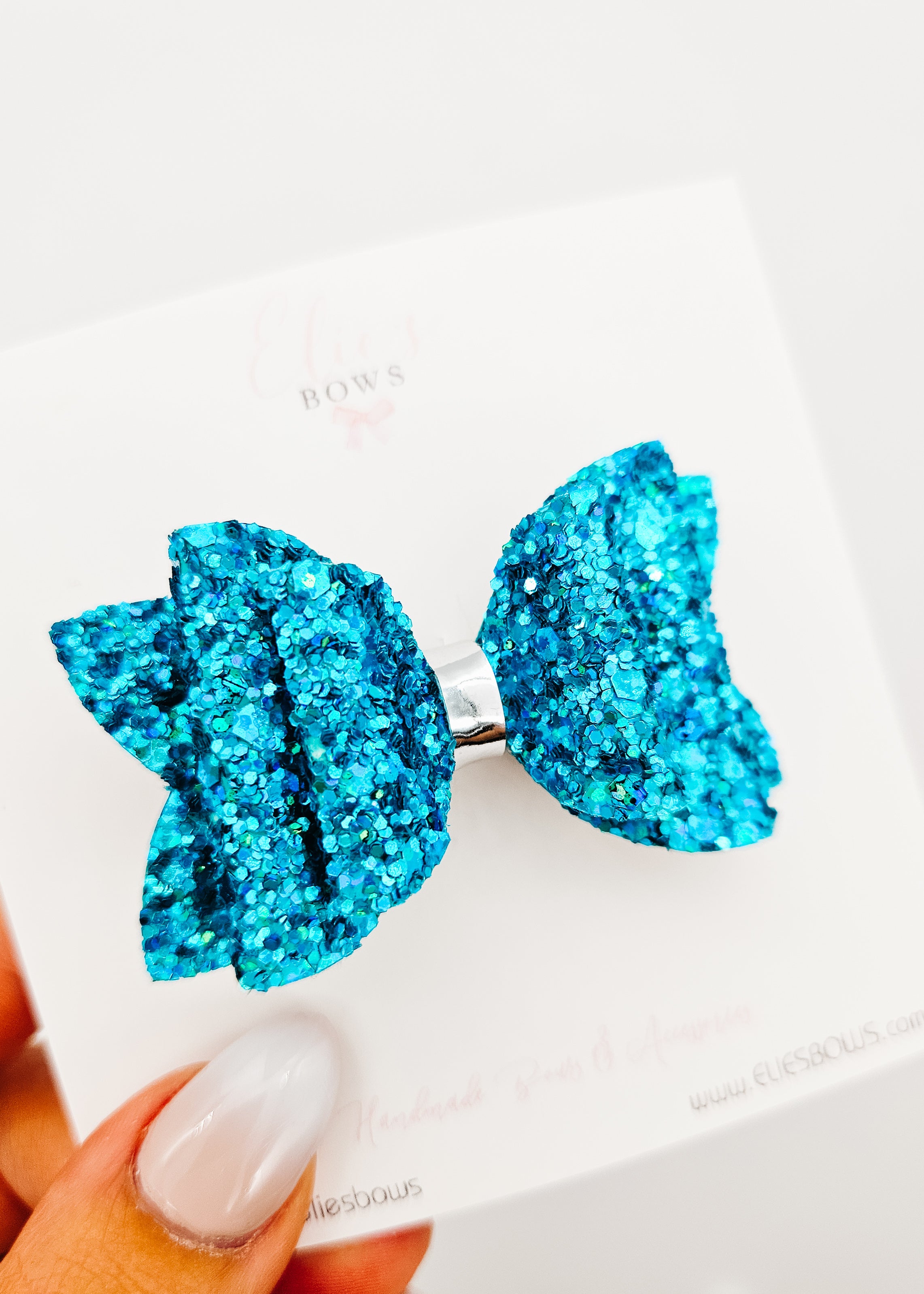 Azure Glitter - Hair Bow 2.5"