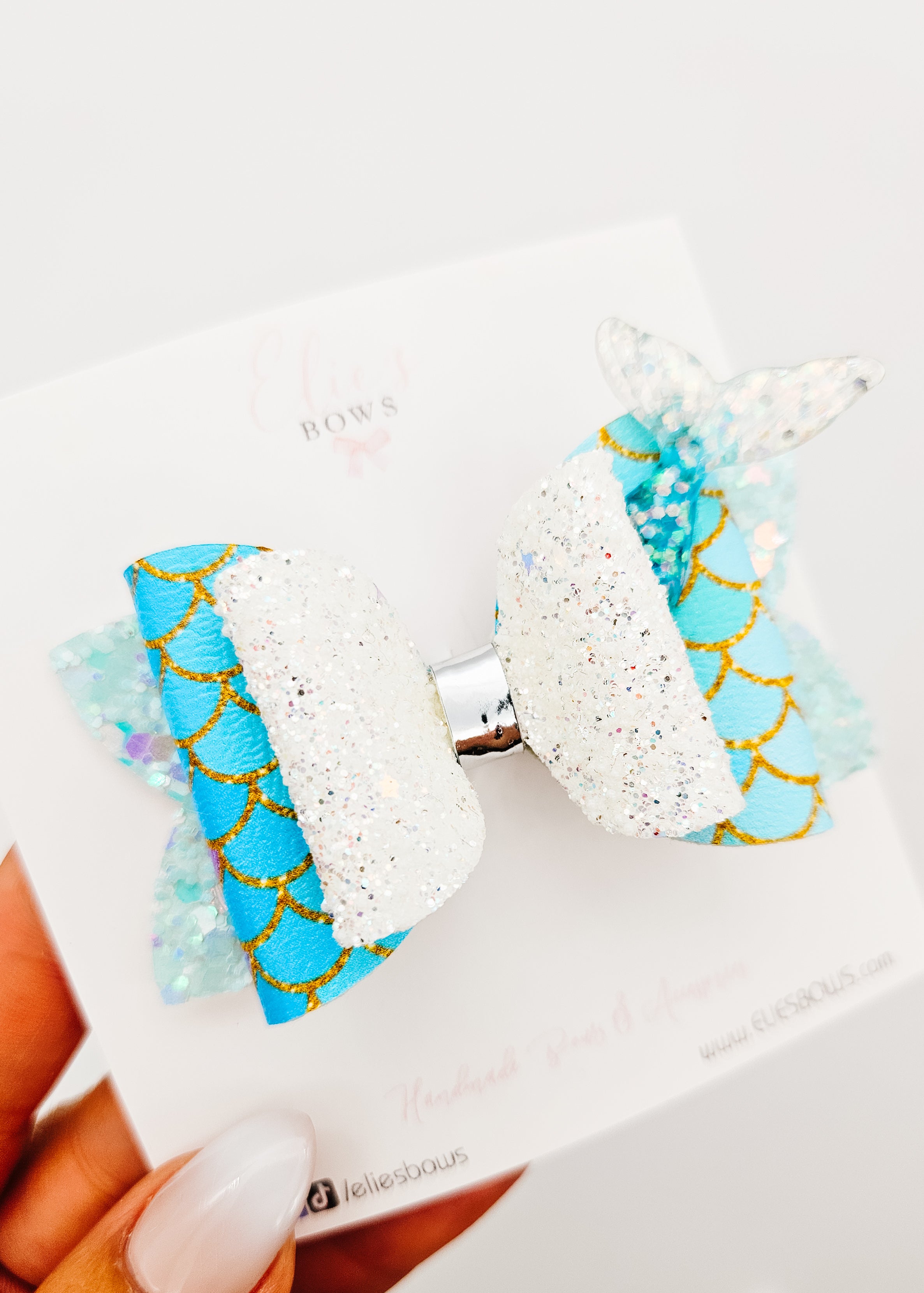 Blue Scales - Hair Bow 3"