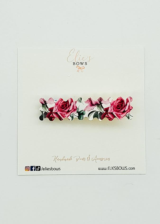 Roses - *NEW* Lovely Bar Clip - 2.5"-Snap Clips-Elie’s Bows