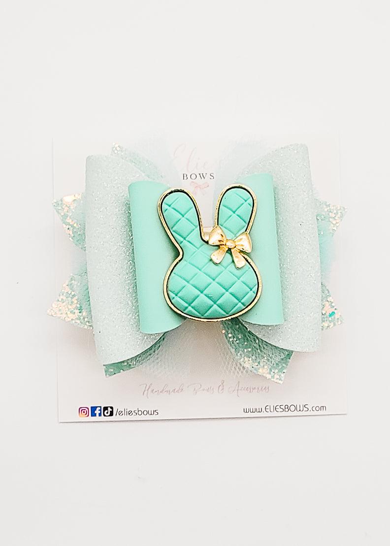 Seafoam Deluxe Bunny Bow - 3.5"-Bows-Elie’s Bows
