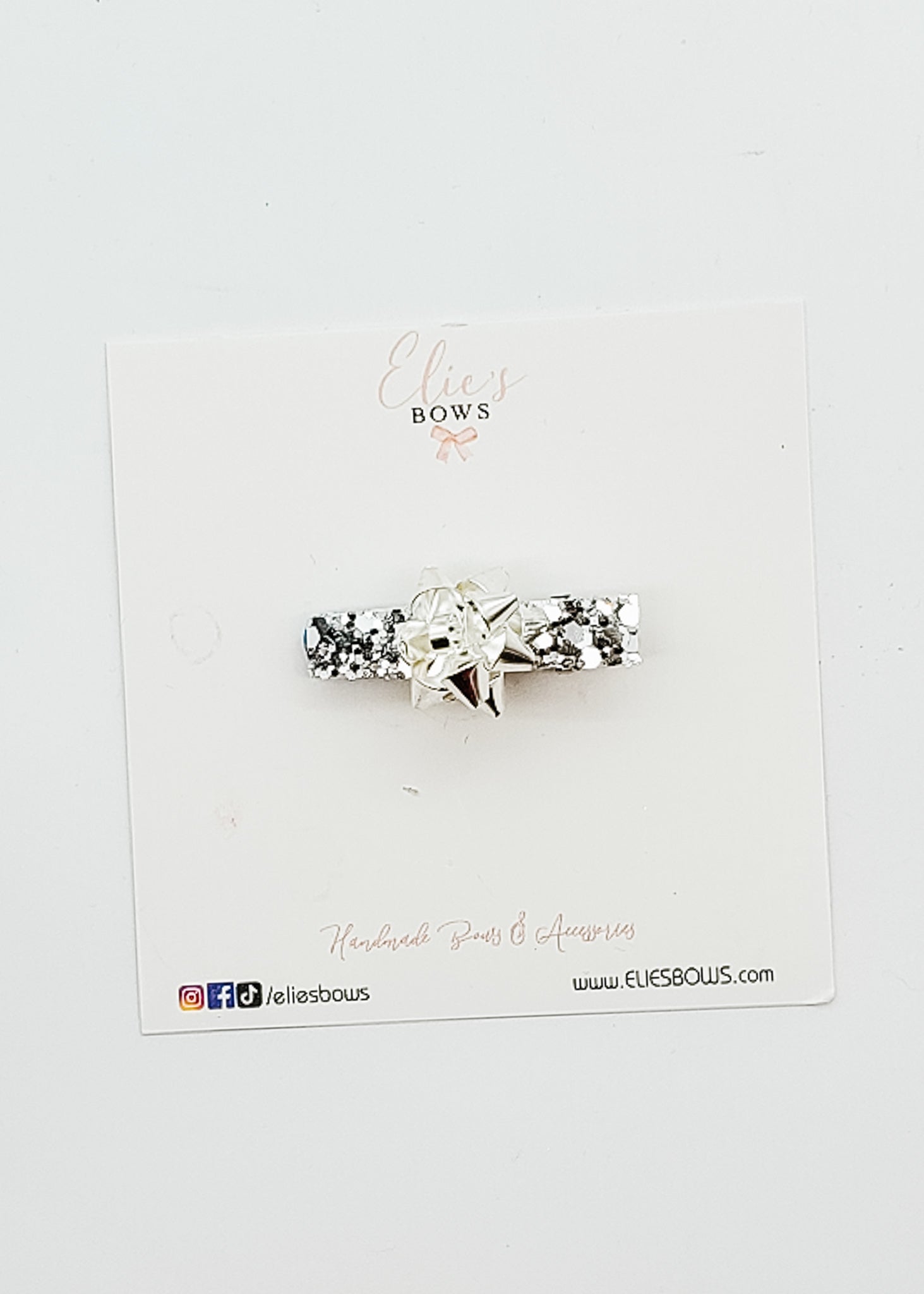 Silver Present - Bar Clip - 2"-Snap Clips-Elie’s Bows