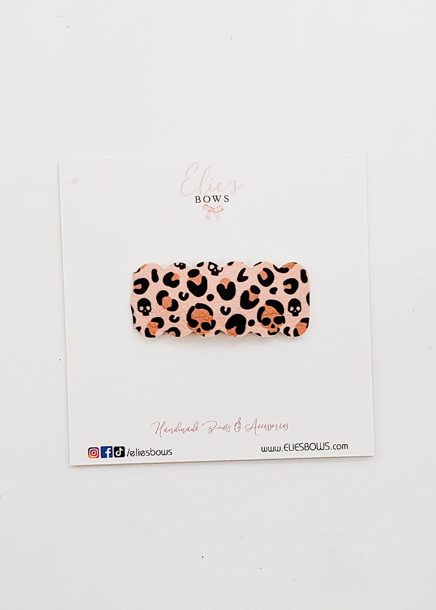 Skulls & Leopard - Snap Clips - 2"-Snap Clips-Elie’s Bows