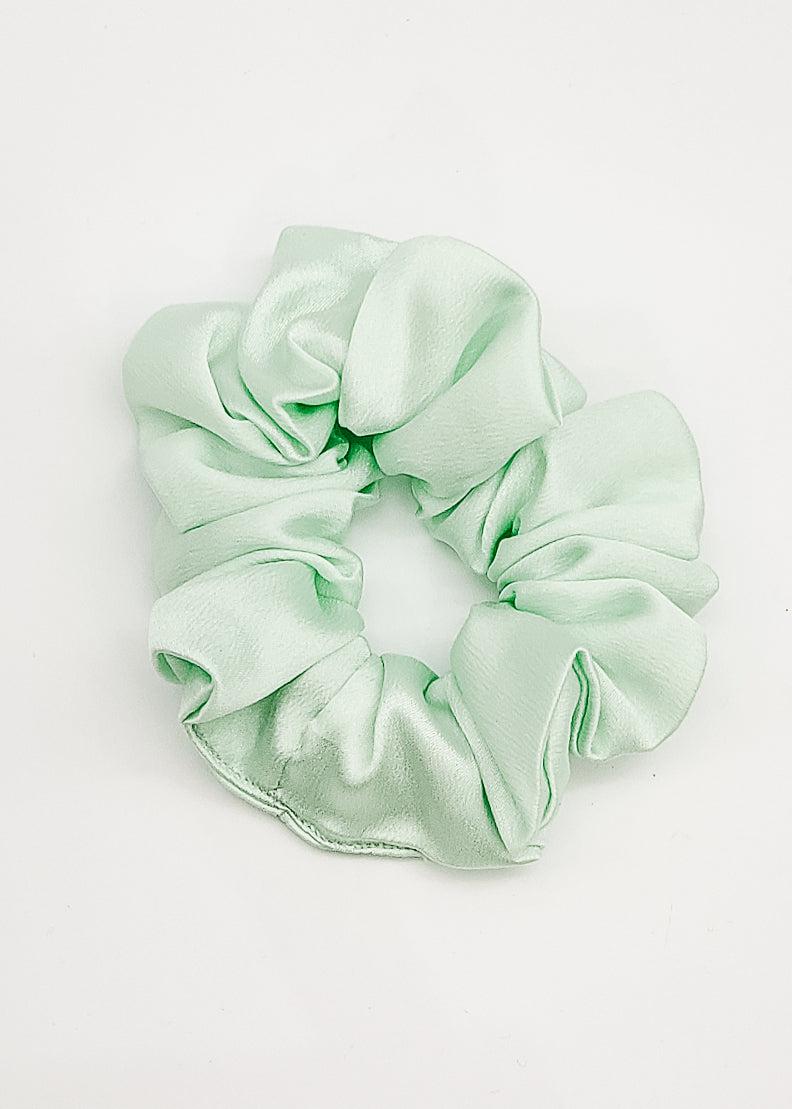 Spring Green Silk - Medium Scrunchie-Scrunchie-Elie’s Bows