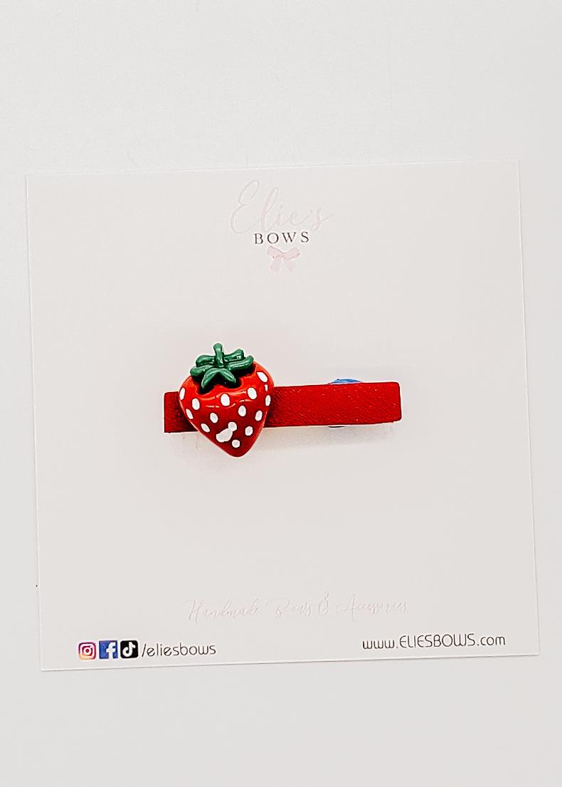 Strawberry - Bar Clip - 4cm-Snap Clips-Elie’s Bows
