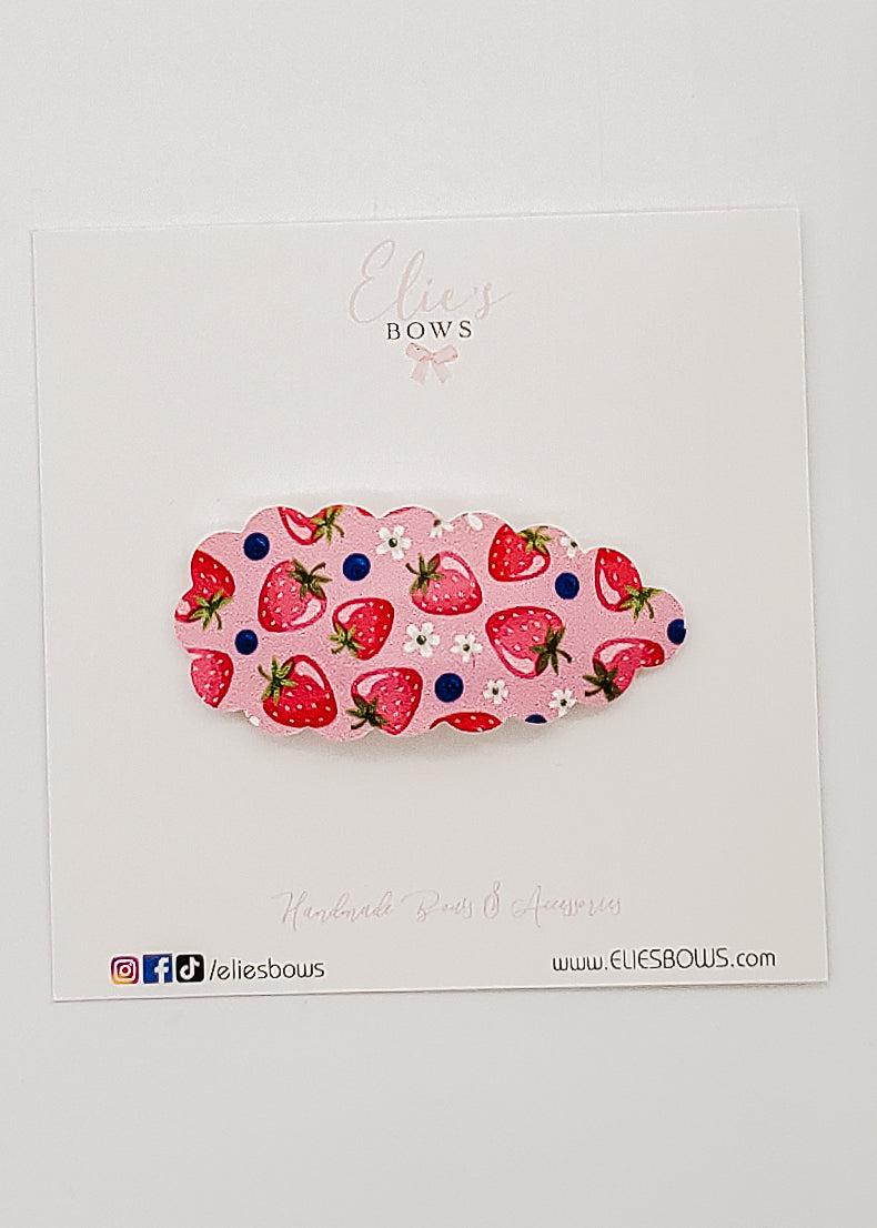 Strawberry - Snap Clip - 2.5"-Snap Clips-Elie’s Bows