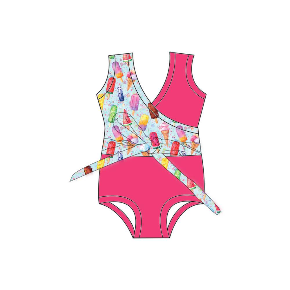 Summer Ice Cream - One Piece Twist Bathing Suit PRE-ORDER-Bathing suits-Elie’s Bows