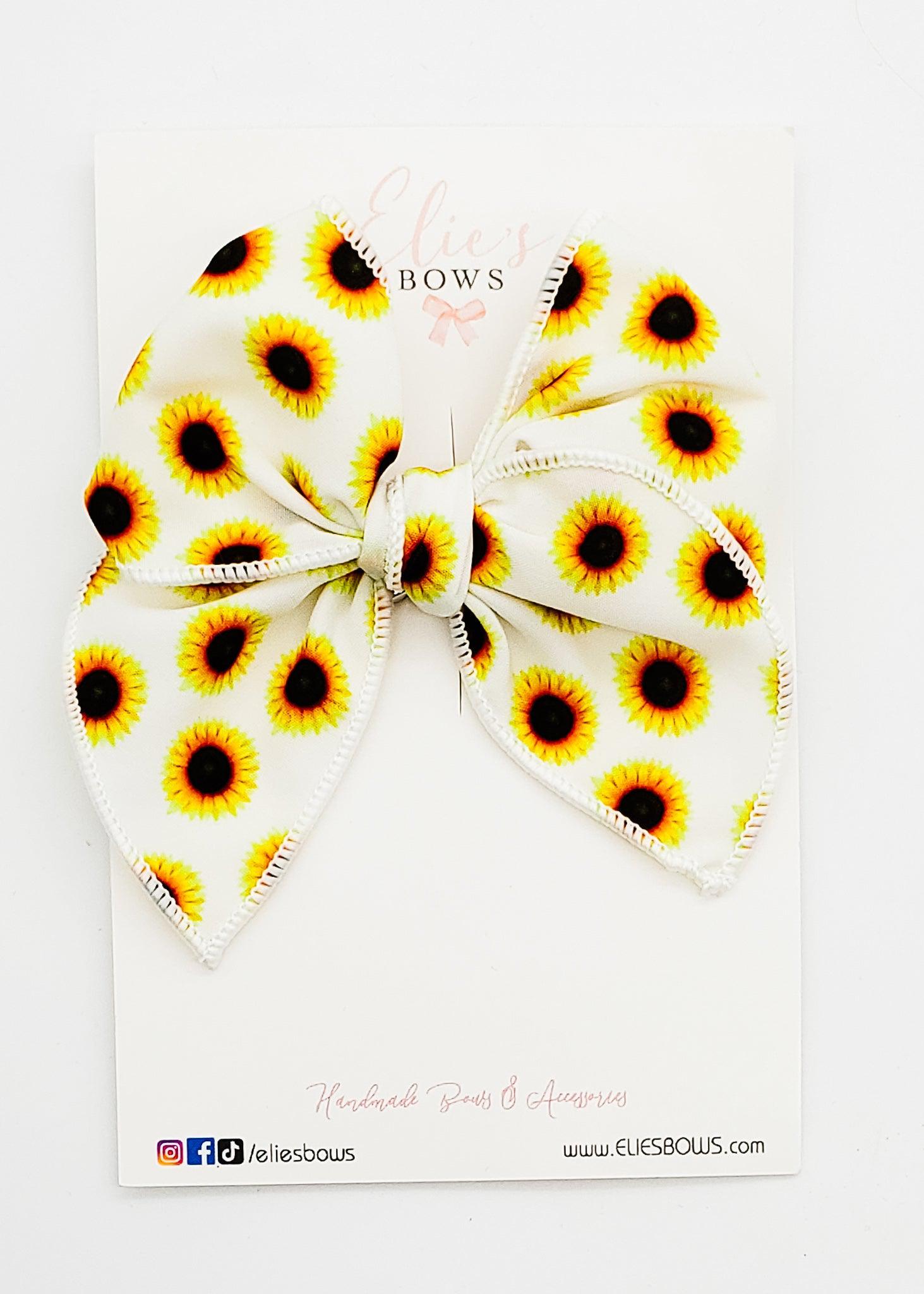 Sunflowers - Charlotte Bow - 4"-Charlotte-Elie’s Bows