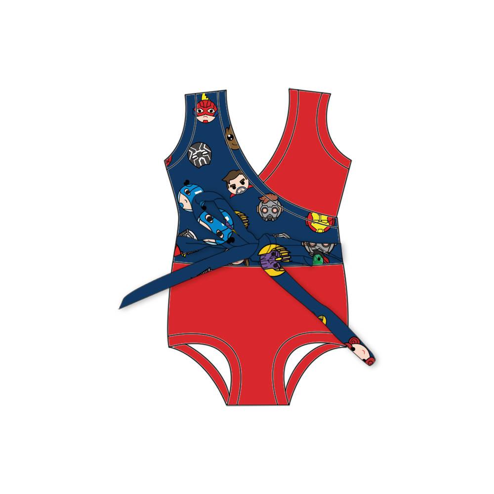 Super Hero - One Piece Twist Bathing Suit PRE-ORDER-Bathing suits-Elie’s Bows