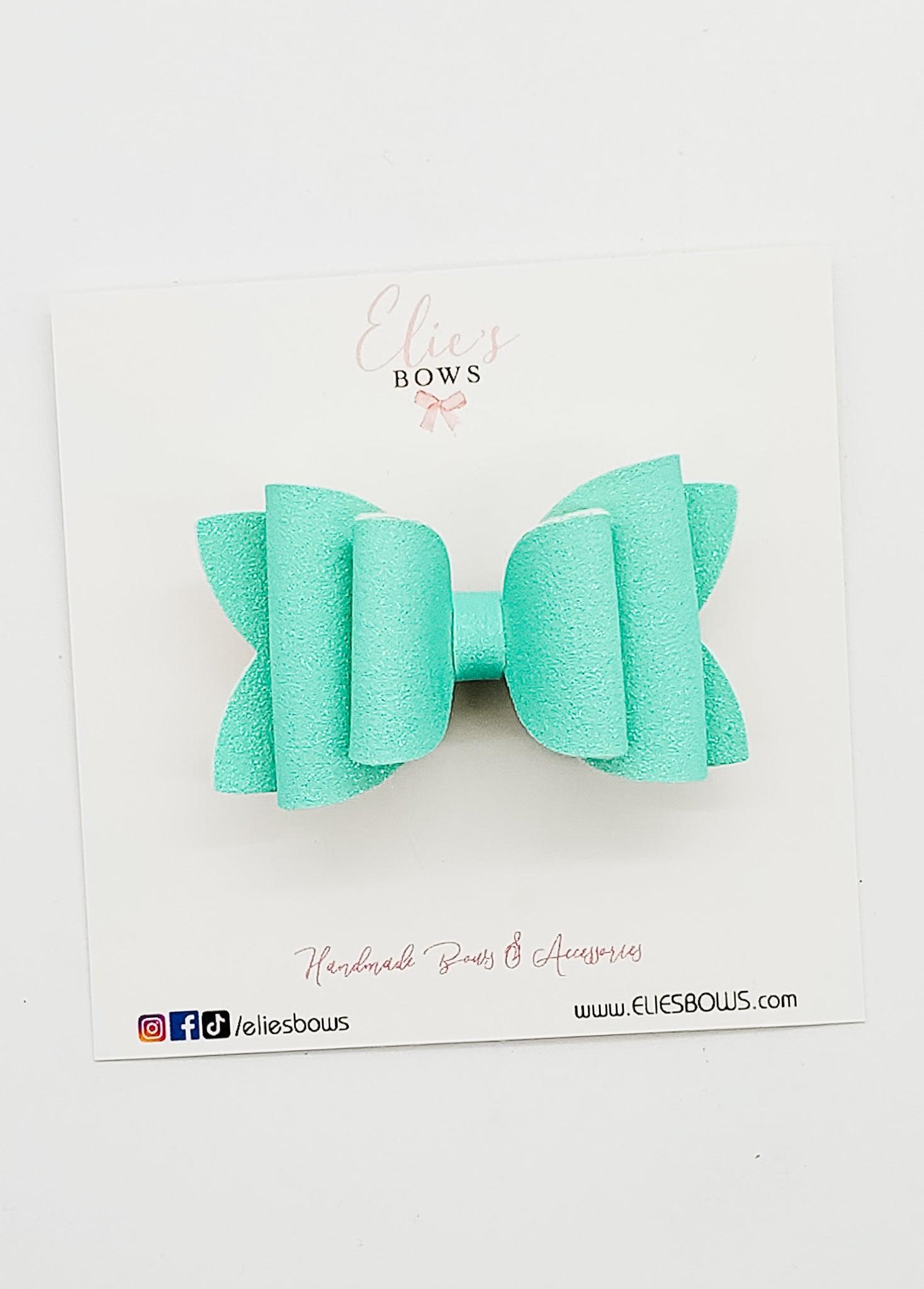 Teal - Shimmer Bow - 2.5"-Bows-Elie’s Bows