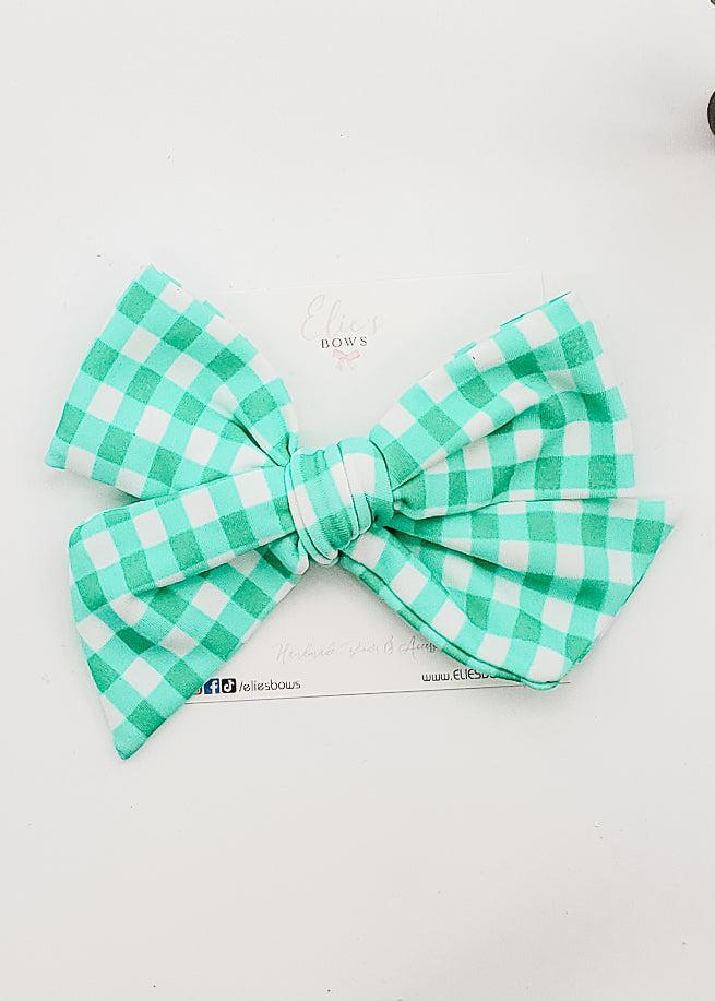 Teal - Waterpoof - Elie - Fabric Bow - 4"-Bows-Elie’s Bows