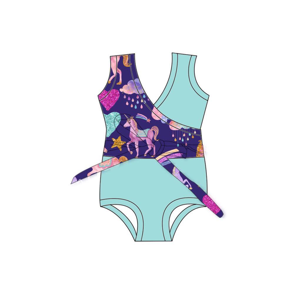 Unicorn Fairy - One Piece Long Sleeve Bathing Suit PRE-ORDER-Bathing suits-Elie’s Bows