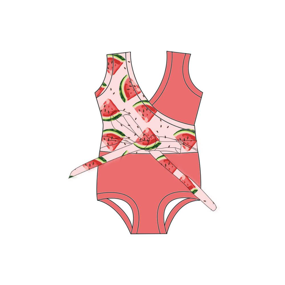 Watermelon - One Piece Twist Bathing Suit PRE-ORDER-Bathing suits-Elie’s Bows