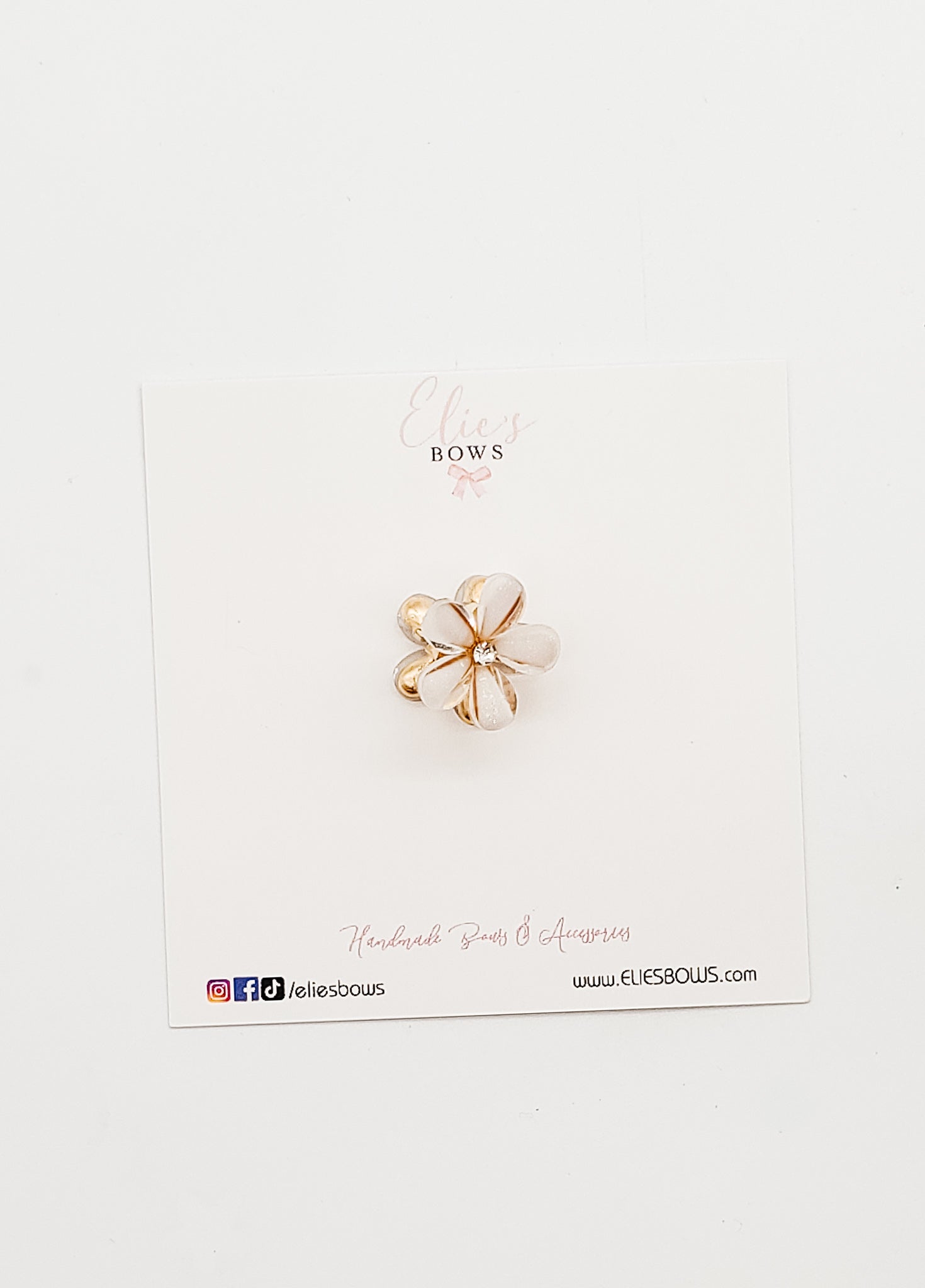 White Acrylic Flower - Mini Claw Clip-Claw Clips-Elie’s Bows