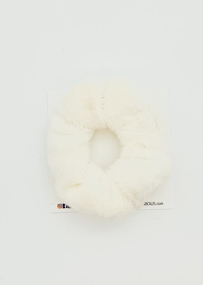 White Fur - Mini Scrunchie-Scrunchie-Elie’s Bows