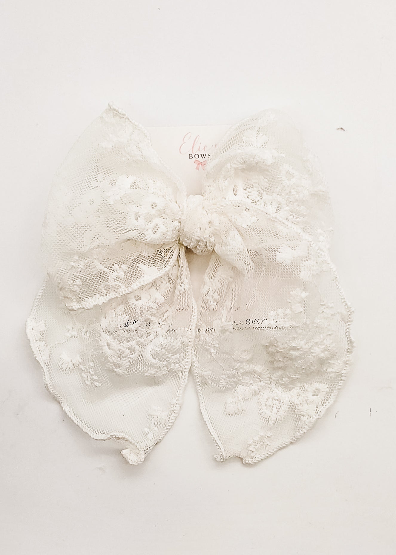 White Lace - Charlotte Bow - 5"-Charlotte-Elie’s Bows
