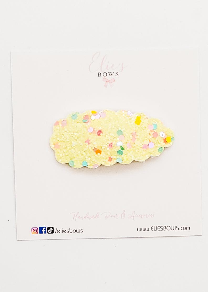 Yellow Confetti - Snap Clip - 2.5"-Snap Clips-Elie’s Bows