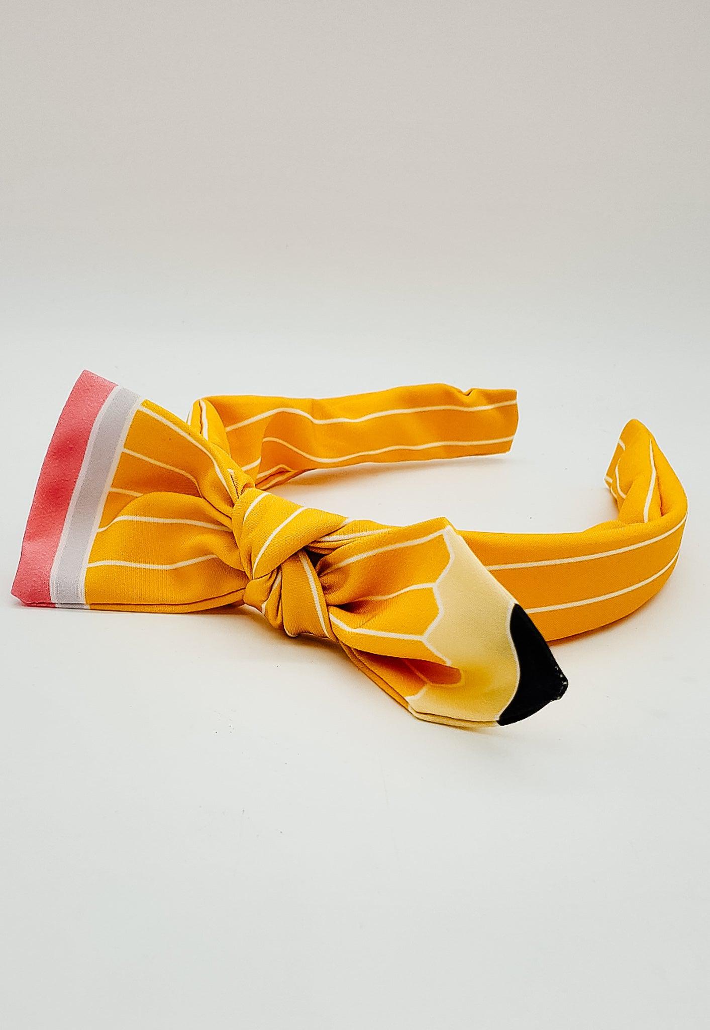 Yellow Pencil - Hard Headband-Headband-Elie’s Bows