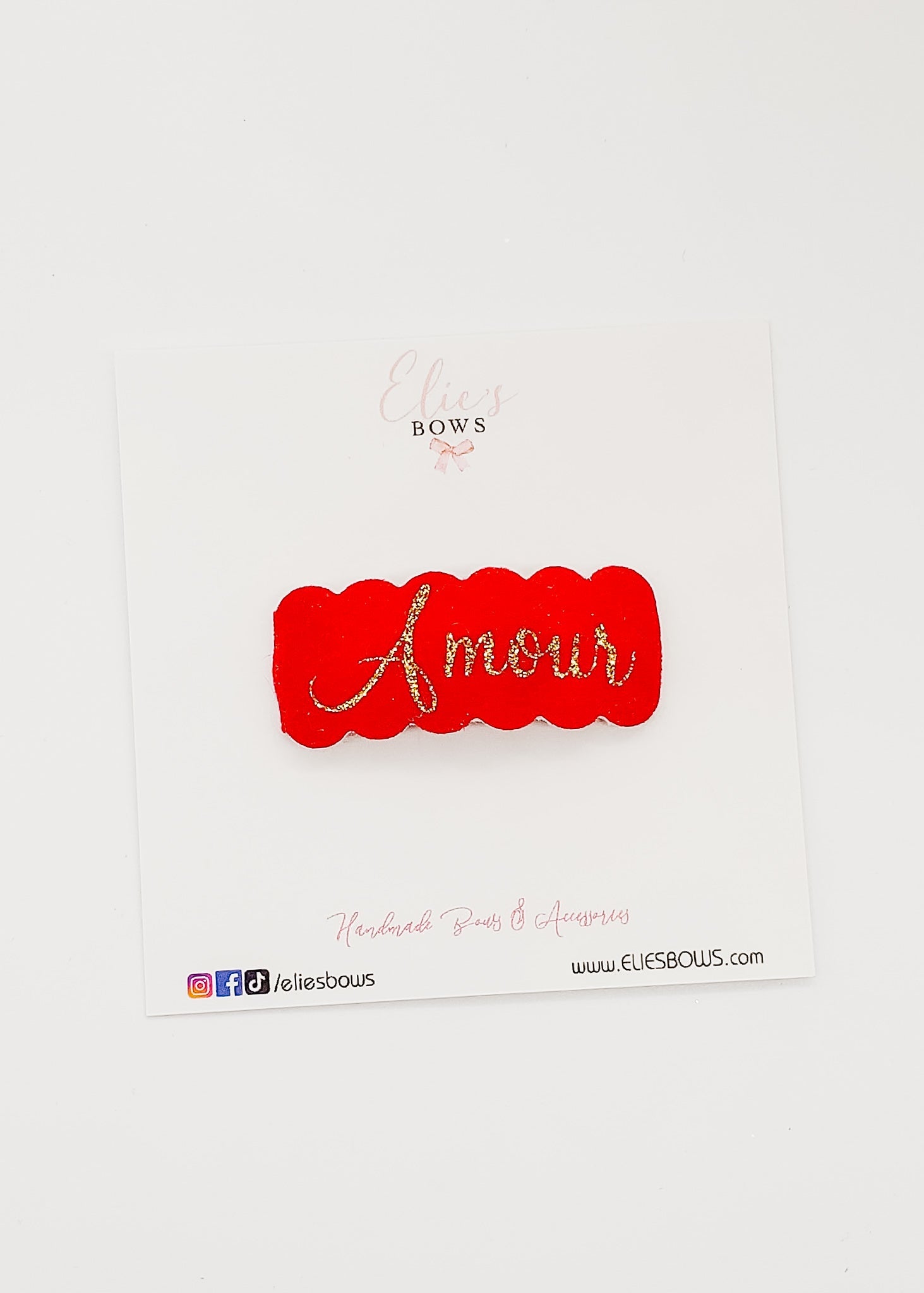 Amour Red - Snap Clips - 2"-Snap Clips-Elie’s Bows