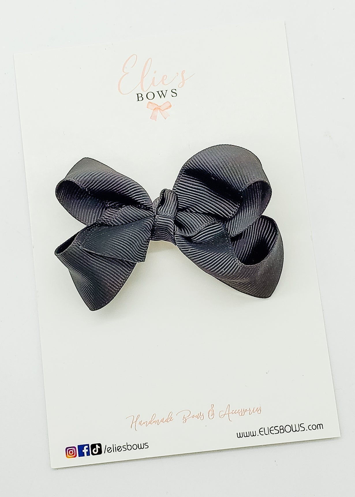 Black Ribbon Knot Bow - 3.5"-Bows-Elie’s Bows