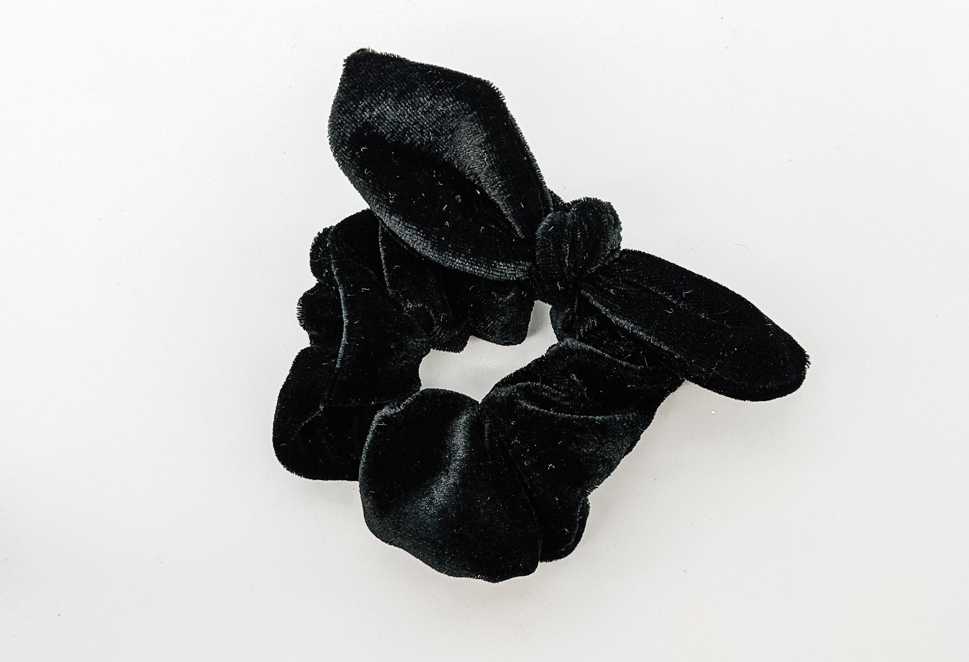 Black Velvet Tail Scrunchie-Scrunchies-Elie’s Bows