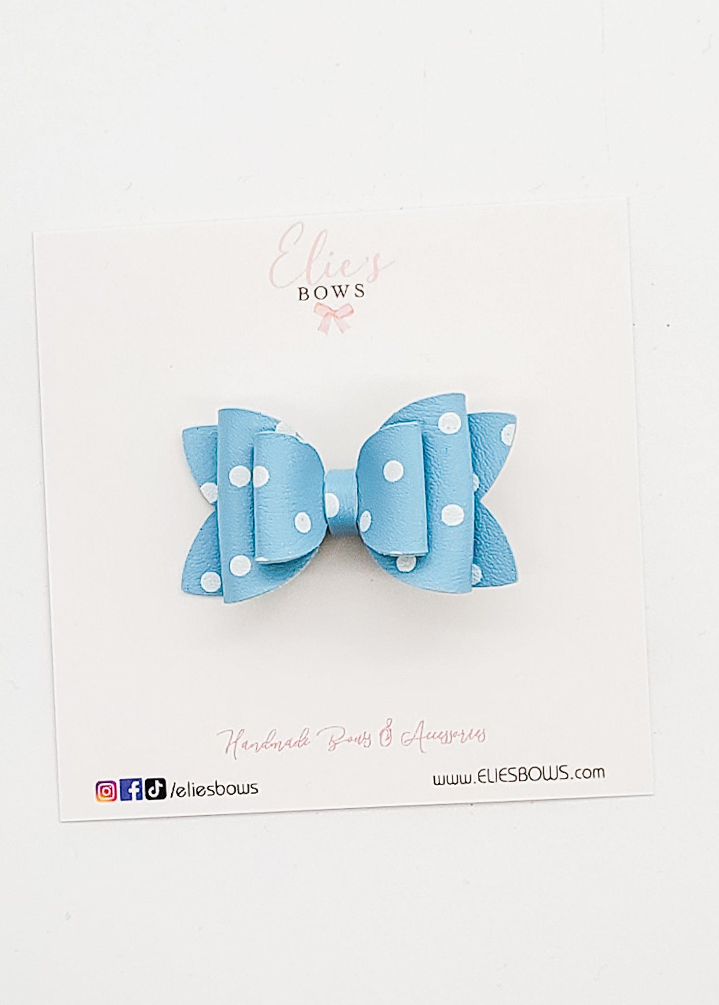 Blue Mini Polka Dots - 2"-Bows-Elie’s Bows
