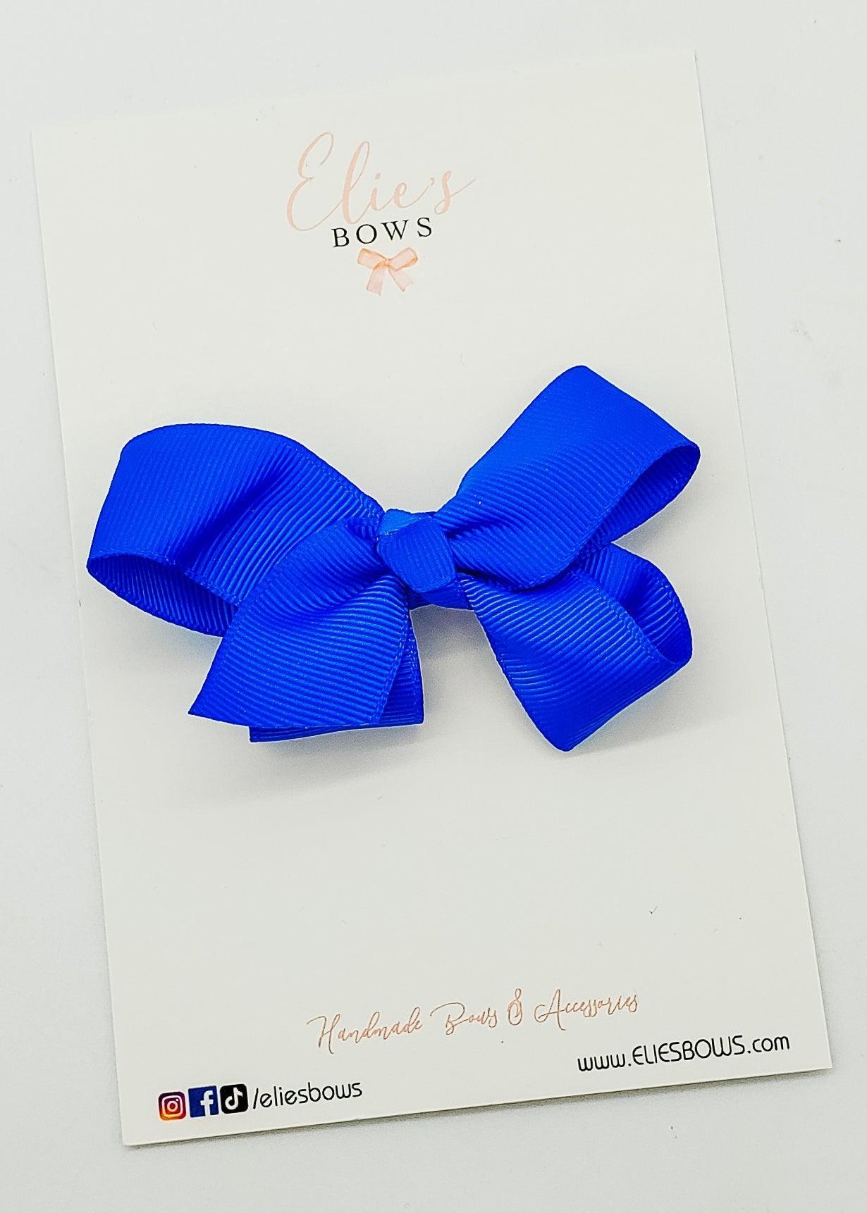 Cobalt Ribbon Knot Bow - 3.5"-Bows-Elie’s Bows