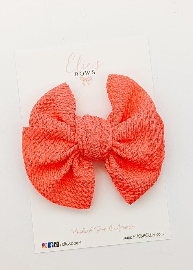 Coral Sia Bow - 4"-Bows-Elie’s Bows
