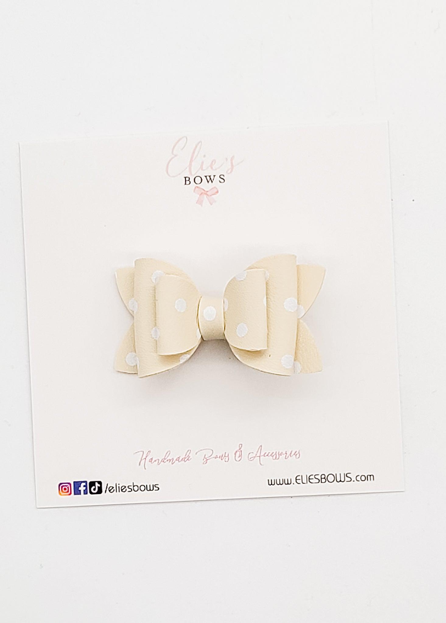 Cream Mini Polka Dots - 2"-Bows-Elie’s Bows