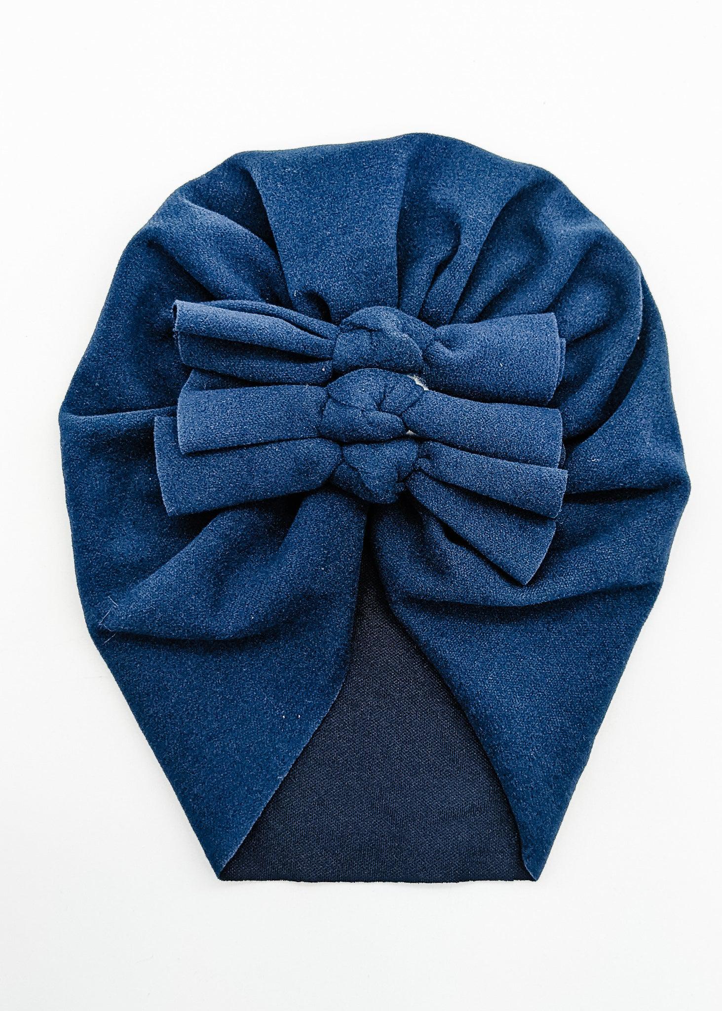 Fall Fleecy Navy - Turban-Turban-Elie’s Bows