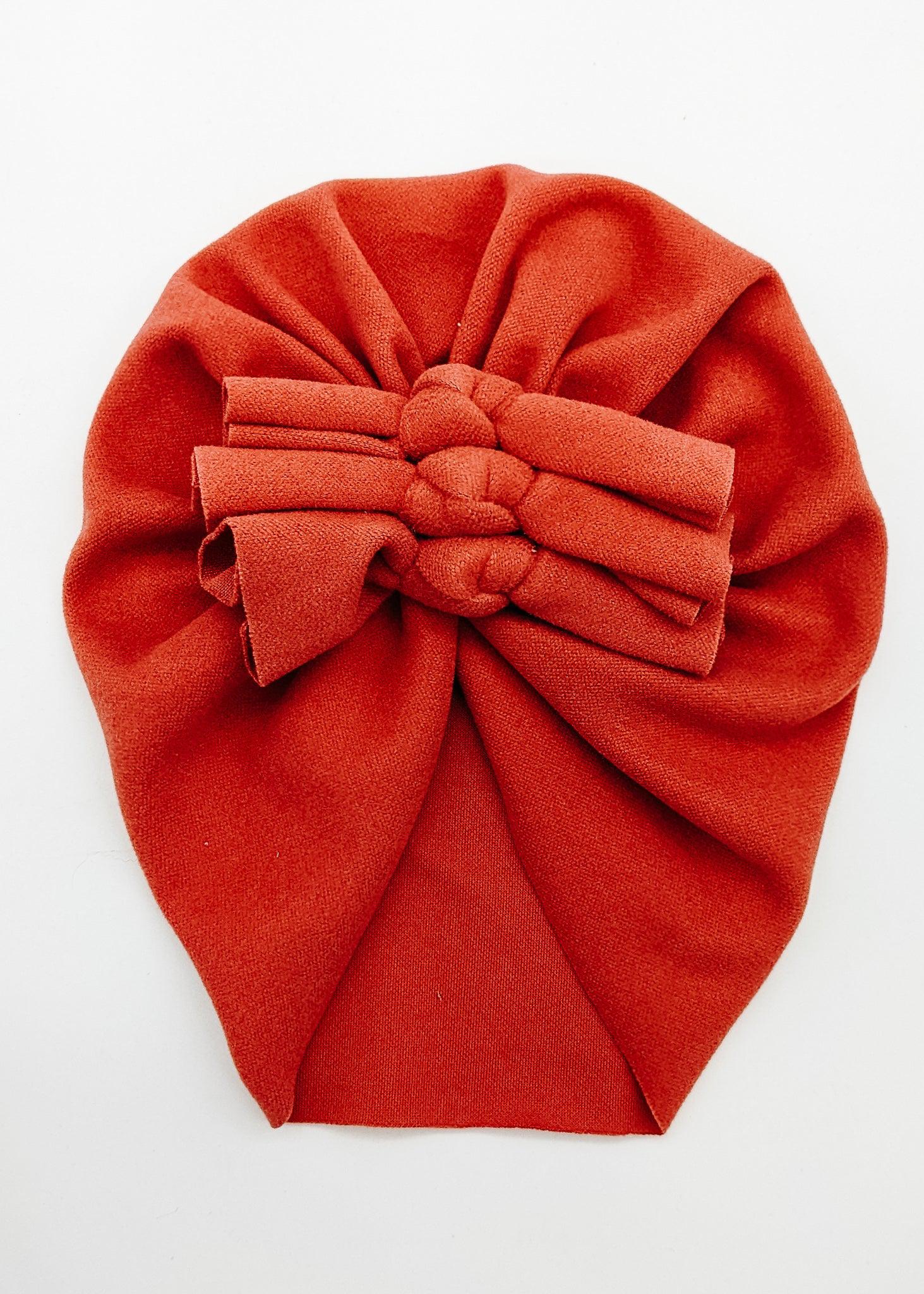Fall Fleecy Orange - Turban-Turban-Elie’s Bows