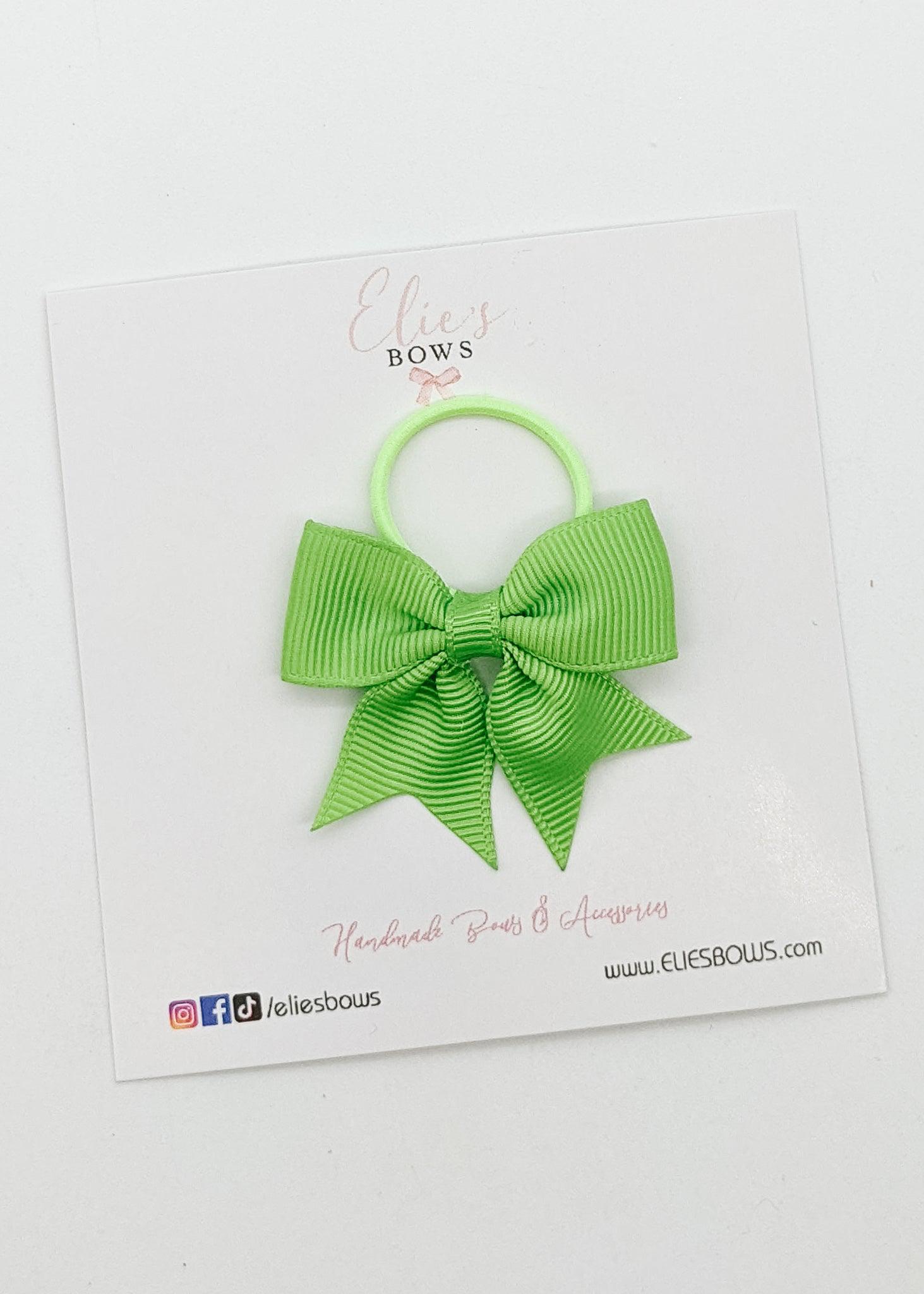 Green Ribbon Bow - Hair Elastic-Hair Elastics-Elie’s Bows