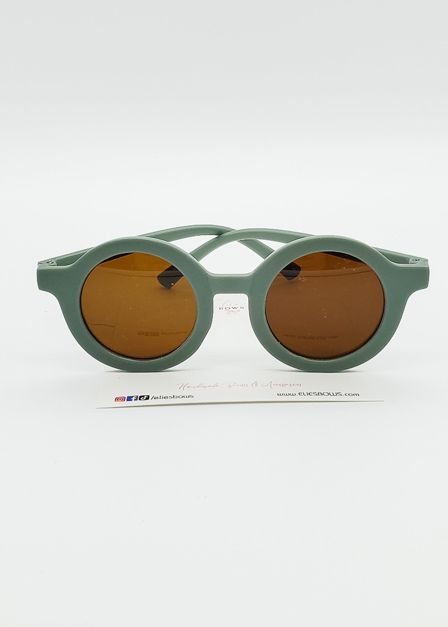 Khaki Unisex Round - Sunglasses-Sunglasses-Elie’s Bows