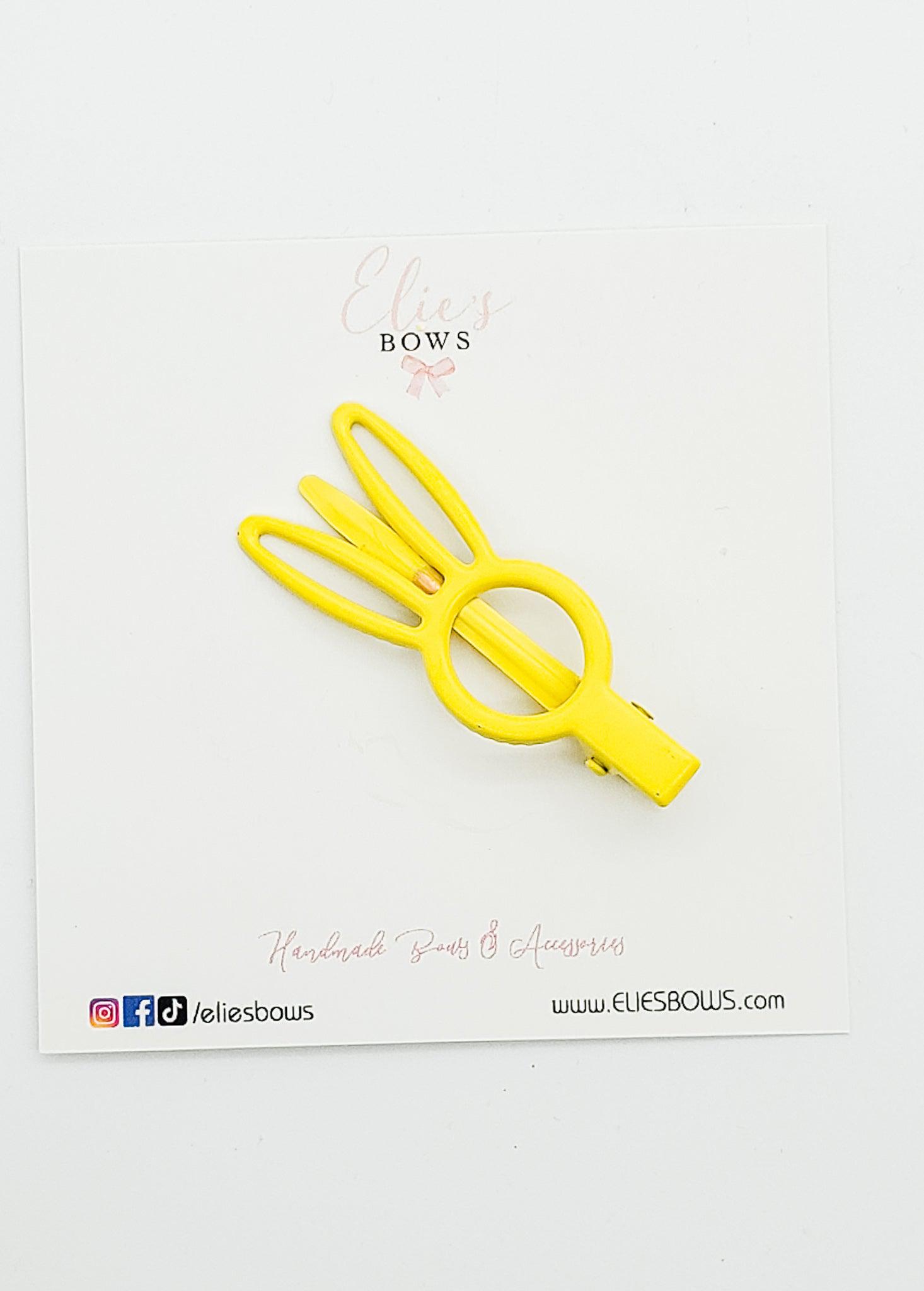 Mini Yellow Bunny - Bar Clip - 2.5"-Snap Clips-Elie’s Bows
