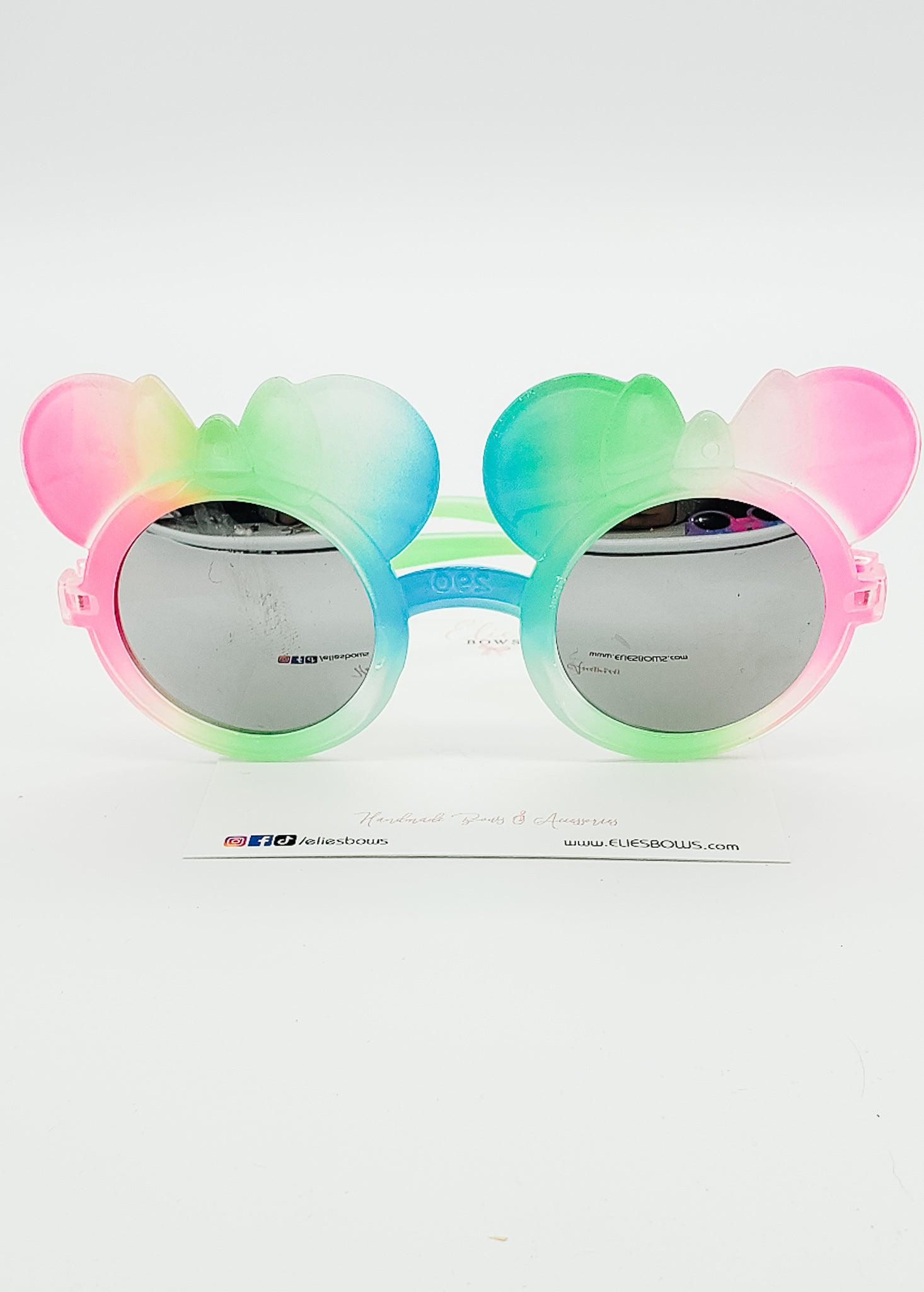 Minnie Green & Pink Rainbow - Sunglasses-Sunglasses-Elie’s Bows