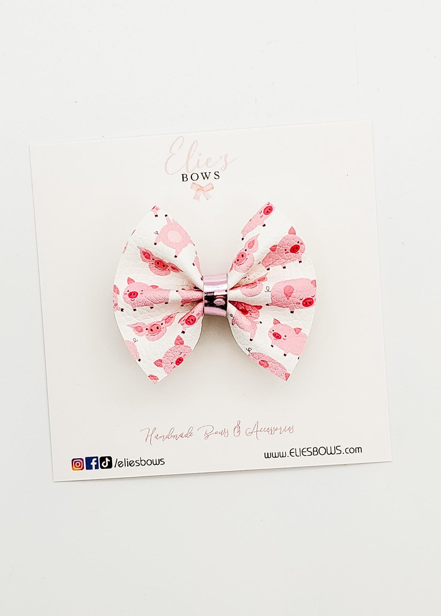 Oink Oink! - Pixie Bow - 2"-Bows-Elie’s Bows